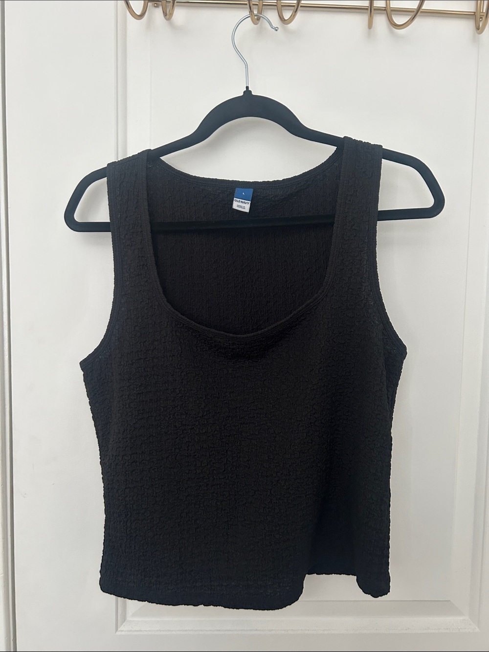 Old Navy Black Textured Scoop Tank